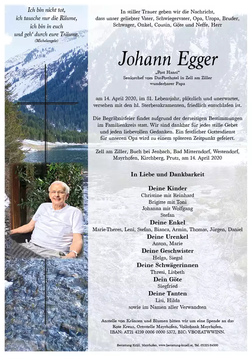 Parte von Johann Egger